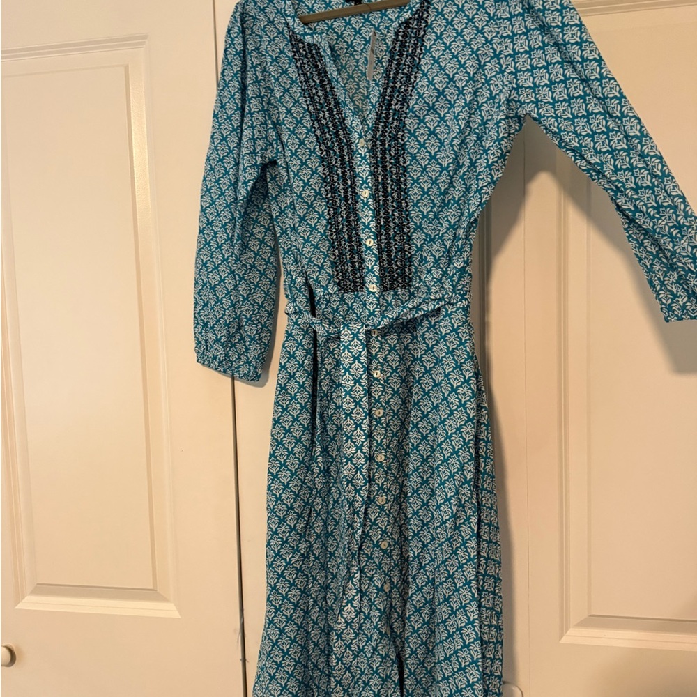 Blue Patterned Women's Dress